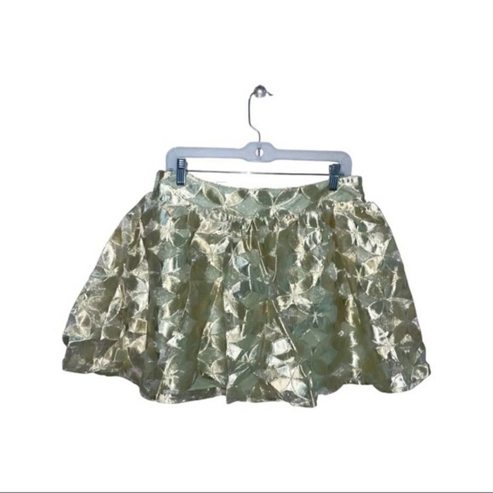 NWT Love Riche Floral Green Mini Skirt size Large NWT